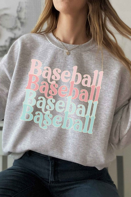 Pastel Print Baseball Sweatshirt