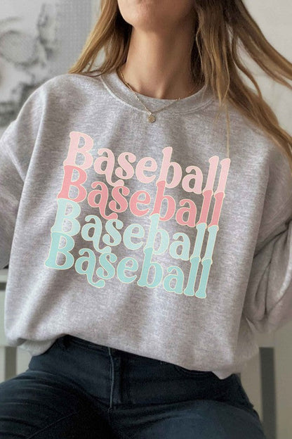 Pastel Print Baseball Sweatshirt