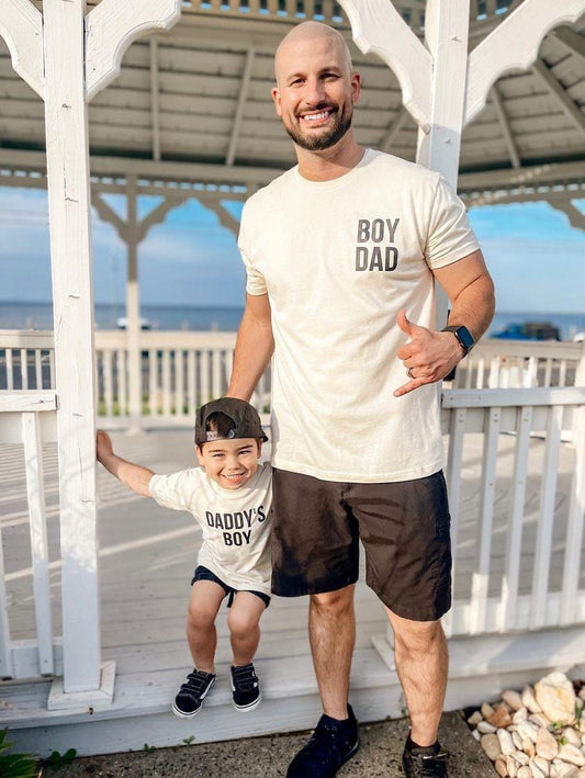 Beige Boy Dad Matching Set