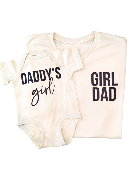 Beige Girl Dad Matching Set